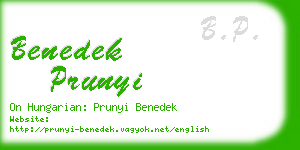 benedek prunyi business card